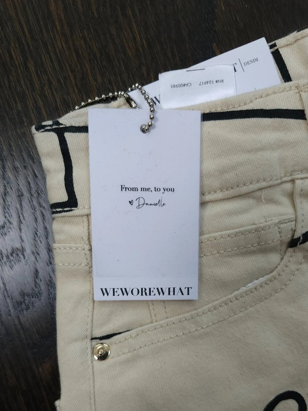 WeWoreWhat High Rise Wide Leg Scribble Jeans Size 25 New With Tags BNWT - Picture 6 of 6